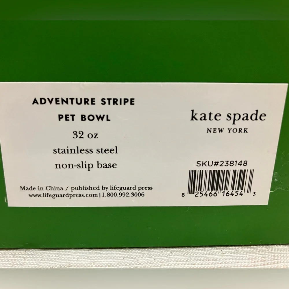Kate Spade Striped Pet Bowl